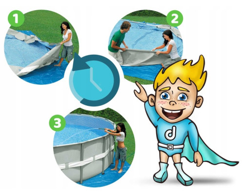 Басейн каркасний 17в1 Bestway 56595 427 х 84 см з машинкою для мильних бульбашок