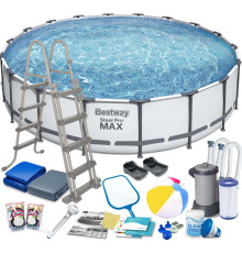 Басейн каркасний 18в1 Bestway 56462 Steel Pro Max 549 см - білий