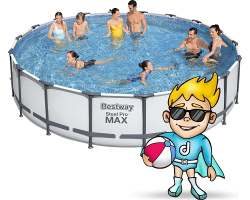 Басейн каркасний 18в1 Bestway 56462 Steel Pro Max 549 см - білий Басейн каркасний 18в1 Bestway 56462 Steel Pro Max 549 см - білий