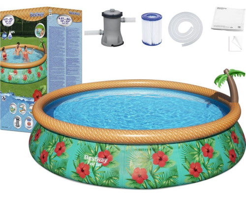 Басейн надувний 7в1 Bestway 57416 Fast Set Palm 457 см