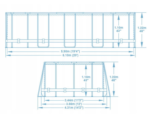Басейн каркасний 13в1 Bestway 56719N 610 х 366 х 122 см