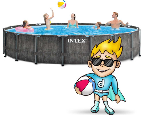 Басейн каркасний 18в1 INTEX 126744, 549 x 122 см, темно-сірий Басейн каркасний 18в1 INTEX 126744, 549 x 122 см, темно-сірий