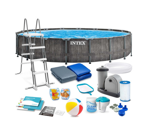 Басейн каркасний 18в1 INTEX 126744, 549 x 122 см, темно-сірий Басейн каркасний 18в1 INTEX 126744, 549 x 122 см, темно-сірий