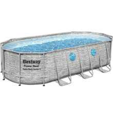 Басейн каркасний овальний Bestway 56716, 549x274x122 см, світло - сірий