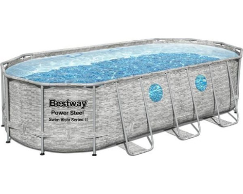 Басейн каркасний овальний Bestway 56716, 549x274x122 см, світло - сірий Басейн каркасний овальний Bestway 56716, 549x274x122 см, світло - сірий