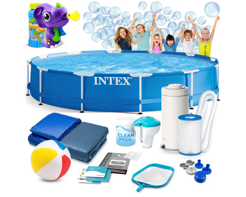Басейн каркасний 16в1 INTEX 28212, 366 x 76 см + машина для створення бульбашок Басейн каркасний 16в1 INTEX 28212, 366 x 76 см + машина для створення бульбашок