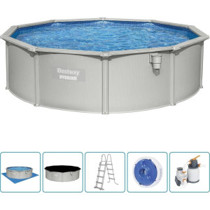 Басейн каркасний Bestway Hydrium з аксесуарами, 460 x 120 см, світло-сірий