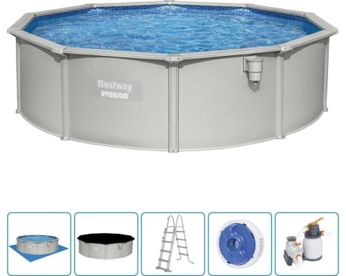 Басейн каркасний Bestway Hydrium з аксесуарами, 460 x 120 см, світло-сірий Басейн каркасний Bestway Hydrium з аксесуарами, 460 x 120 см, світло-сірий