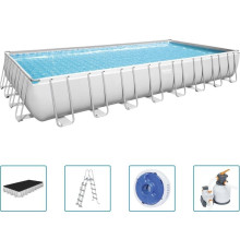 Басейн каркасний прямокутний 5в1 Bestway 56623 Power Steel 956 x 488 см