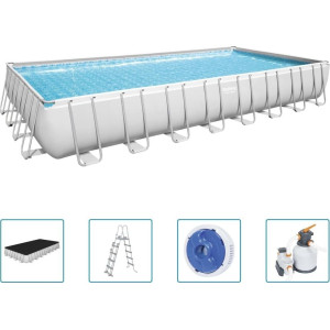 Басейн каркасний прямокутний 5в1 Bestway 56623 Power Steel 956 x 488 см