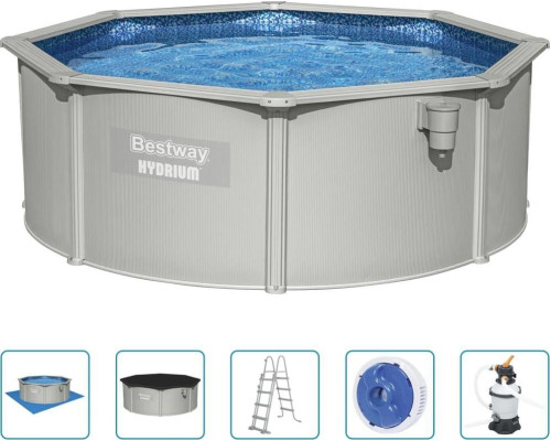 Басейн каркасний Bestway Hydrium 360 x 120 см, світло-сірий Басейн каркасний Bestway Hydrium 360 x 120 см, світло-сірий