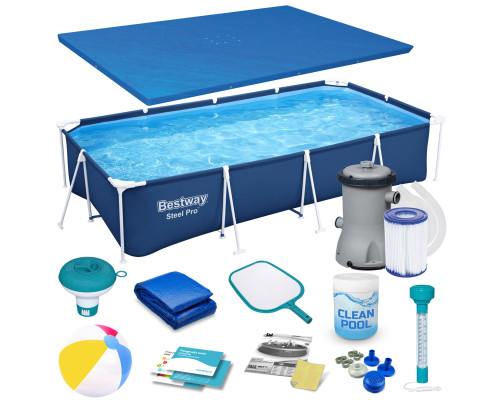Басейн каркасний прямокутний 15в1 Bestway 56405N 400 x 211 x 81 см Басейн каркасний прямокутний 15в1 Bestway 56405N 400 x 211 x 81 см