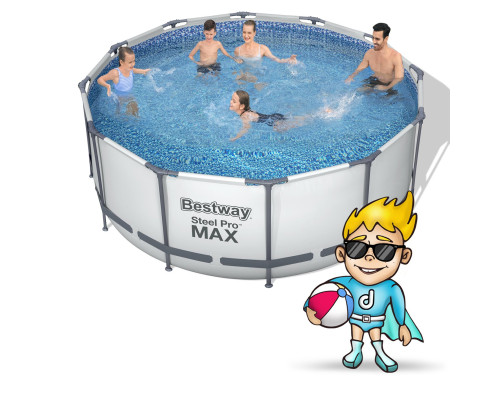 Басейн каркасний 18в1 Bestway 56420, 366 x 122 см + машина для створення бульбашок Басейн каркасний 18в1 Bestway 56420, 366 x 122 см + машина для створення бульбашок