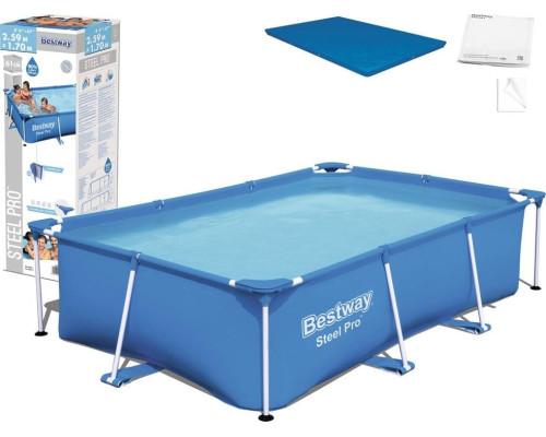 Басейн каркасний прямокутний 2в1 Bestway 56403 Steel Pro 259 х 170 см Басейн каркасний прямокутний 2в1 Bestway 56403 Steel Pro 259 х 170 см