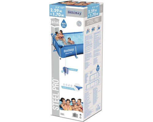 Басейн каркасний прямокутний 2в1 Bestway 56403 Steel Pro 259 х 170 см Басейн каркасний прямокутний 2в1 Bestway 56403 Steel Pro 259 х 170 см