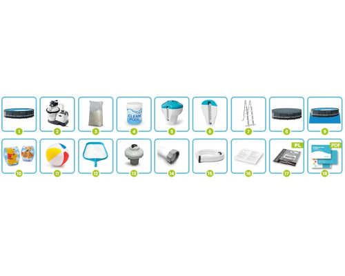 Басейн каркасний 17в1 Intex 26326 488 × 122 см