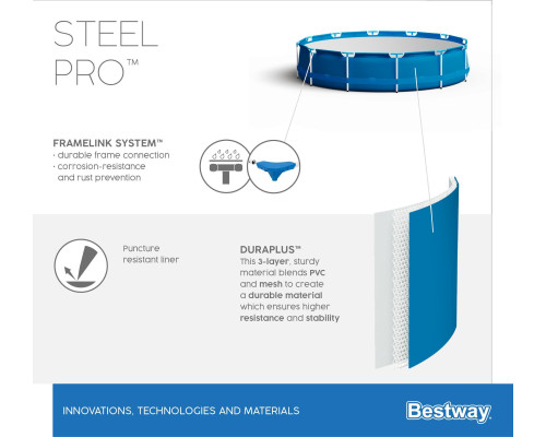 Басейн каркасний Bestway 5612E Steel Pro 396 см Басейн каркасний Bestway 5612E Steel Pro 396 см