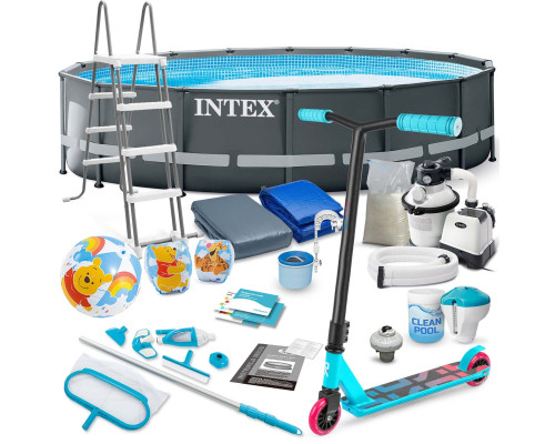 Басейн каркасний 20в1 Intex 26326 488 х 122 см з самокатом Soke GO