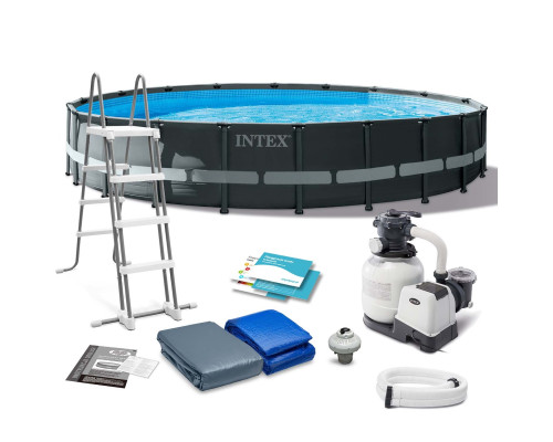 Басейн каркасний 11в1 INTEX 26334, 610 x 122 см, темно-сірий Басейн каркасний 11в1 INTEX 26334, 610 x 122 см, темно-сірий