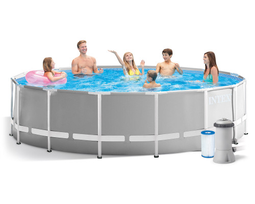 Басейн каркасний 17в1 INTEX 26726, 457 x 122 см, сірий