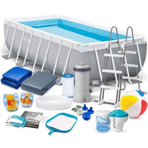 Басейн каркасний прямокутний 17в1 INTEX 26788, 400 x 200 x 100 см, сірий