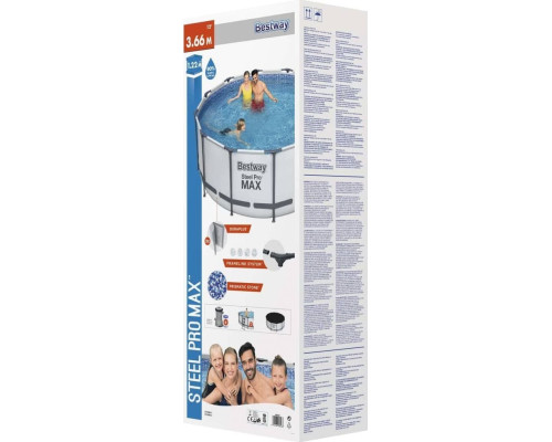 Басейн каркасний Bestway 92833 Steel Pro MAX 366 см - білий Басейн каркасний Bestway 92833 Steel Pro MAX 366 см - білий