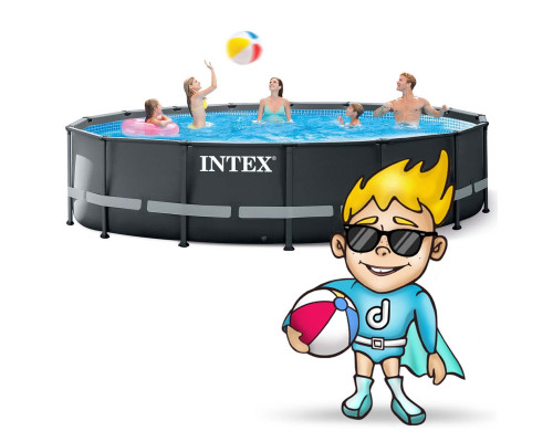 Басейн каркасний 11в1 INTEX 26326, 488 х 122 см, темно-сірий