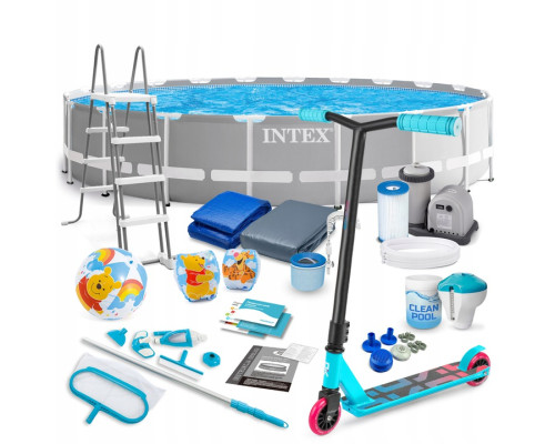 Басейн каркасний 21в1 Intex 26756 610 х 132 см з самокатом Soke GO