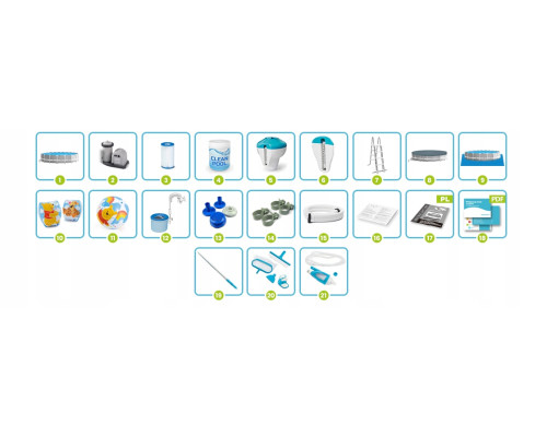 Басейн каркасний 21в1 Intex 26756 610 х 132 см з самокатом Soke GO