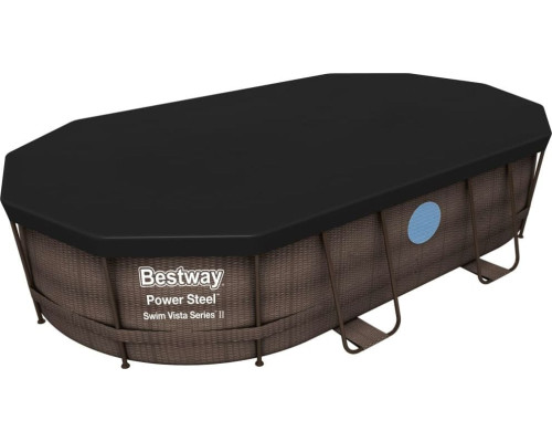 Басейн каркасний овальний 5в1 Bestway 56946 Power Steel 488 x 305 см - коричневий