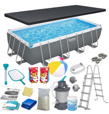 Басейн каркасний прямокутний 17в1 Bestway 56466N, 549x274x122 см