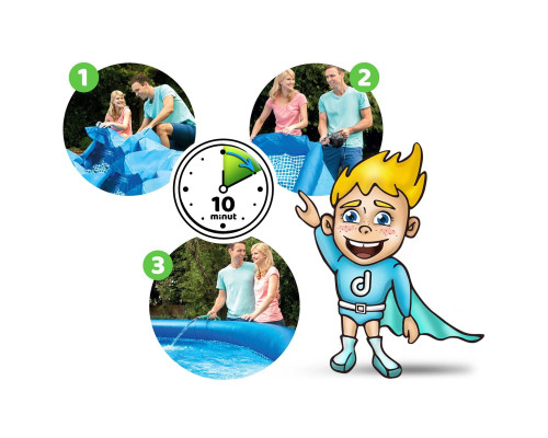 Басейн надувний 15в1 INTEX 28132, 366 x 76 см, блакитний