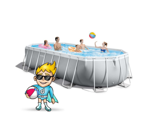 Басейн каркасний овальний 21в1 INTEX 26798, 610 x 305 x 122 см  + самокат