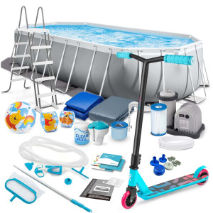 Басейн каркасний овальний 21в1 INTEX 26798, 610 x 305 x 122 см  + самокат 