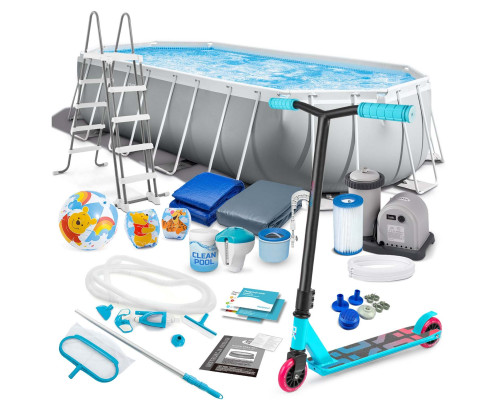 Басейн каркасний овальний 21в1 INTEX 26798, 610 x 305 x 122 см  + самокат