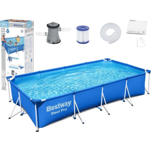 Басейн каркасний прямокутний 8в1 Bestway 56424 Steel Pro 400 x 211 см