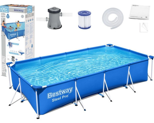 Басейн каркасний прямокутний 8в1 Bestway 56424 Steel Pro 400 x 211 см Басейн каркасний прямокутний 8в1 Bestway 56424 Steel Pro 400 x 211 см