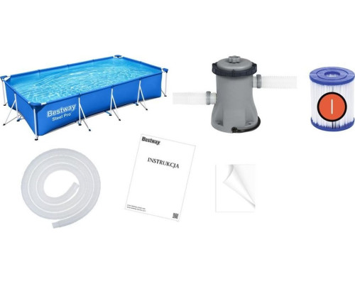 Басейн каркасний прямокутний 8в1 Bestway 56424 Steel Pro 400 x 211 см Басейн каркасний прямокутний 8в1 Bestway 56424 Steel Pro 400 x 211 см