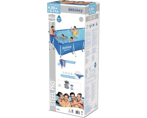 Басейн каркасний прямокутний 8в1 Bestway 56424 Steel Pro 400 x 211 см Басейн каркасний прямокутний 8в1 Bestway 56424 Steel Pro 400 x 211 см