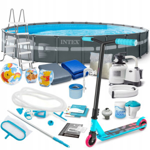 Басейн каркасний 20в1 Intex 26340 732 х 132 см з самокатом Soke GO