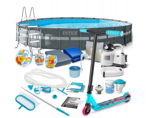 Басейн каркасний 20в1 Intex 26340 732 х 132 см з самокатом Soke GO