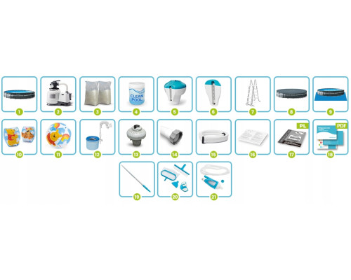 Басейн каркасний 20в1 Intex 26340 732 х 132 см з самокатом Soke GO