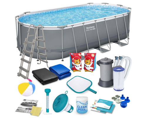 Басейн каркасний овальний 17в1 Bestway 56710, 549 x 274 x 122 см