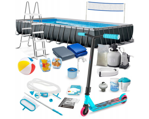 Басейн каркасний 22в1 Intex 26378 975 х 488 х 132 см з самокатом Soke GO