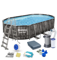 Басейн каркасний овальний 12в1 Bestway 5611R, 610 x 366 x 122 см 