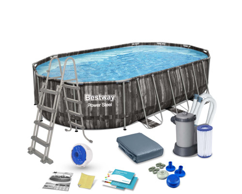 Басейн каркасний овальний 12в1 Bestway 5611R, 610 x 366 x 122 см