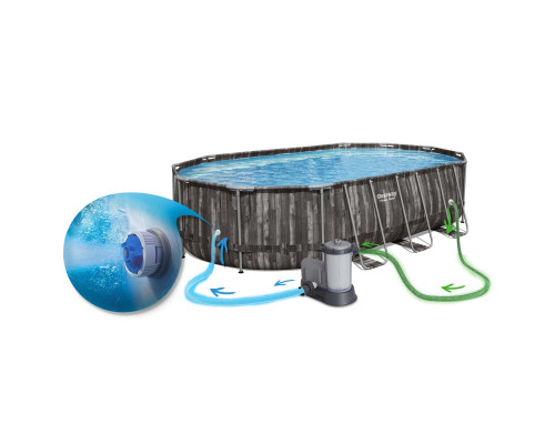 Басейн каркасний овальний 12в1 Bestway 5611R, 610 x 366 x 122 см
