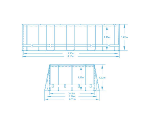 Басейн каркасний овальний 12в1 Bestway 5611R, 610 x 366 x 122 см
