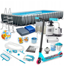 Басейн каркасний 21в1 Intex 26374 975 х 488 х 132 см з самокатом Soke GO