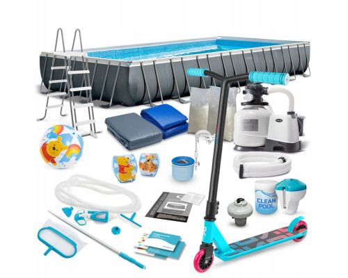 Басейн каркасний 21в1 Intex 26374 975 х 488 х 132 см з самокатом Soke GO